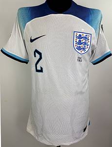 England - Trikot 2023  | Original match worn   Spielertrikot der englischen Nationalmannshaft mit der Nummer 2 von Kyle Walker.Getragen am 17.10.2023 im EM -Qualifikationsspiel gegen Italien.Status AAB. - Bild 3