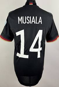  - Original match-issued DFB player shirt with the number 14. Worn by Jamal Musiala in the friendly match against the Netherlands on March 29, 2022, in Amsterdam. The jersey features the special "StandwithUkraine" print to show solidarity with Ukraine. Status:AAB Short-sleeved shirt; size 6; DFB logo, rubberized Adidas logo, match details, rubberized player number and name; rubberized peace patch; Adidas HEAT.RDY; 100% polyester; Made in Cambodia. The jersey comes from a DFB employee. Condition: a - Bild 3