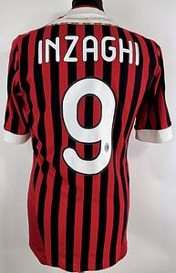 AC Mailand - Trikot 2011  | Original match issued AC Mailand Spielertrikot mit der Nummer 9. Vorbereitet für Filippo Inzaghi  für ein Spiel der Serie A in 2011. Status ABC. - Bild 2