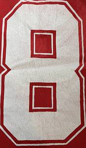 match issued football shirt Spain 1984 - Original match-worn Spain player shirt with the number 8, worn by Víctor Muñoz. Worn in a match of the UEFA Euro 1984 European Championship in France. The shirt comes from the collection of a former DFB (German Football Association) employee. ABB status; short-sleeved; size L; federation emblem sewn on; player number applied using the wet flocking process; polyester blend. Condition: A - Bild 7