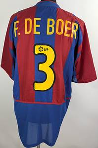 Barcelona, FC  - Trikot 2002  | Original match worn FC Barcelona Spielertrikot mit der Nummer 3 von Frank De Boer Getragen in einem Ligaspiel in der Saison 2002/2003.Trikot stammt aus der Sammlung eines ehemaligen DFB-Mitarbeiters. Status ABB. - Bild 3