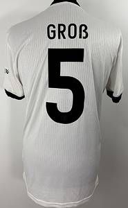  - Original match-worn DFB player shirt with the number 5. Worn by Pascal Groß in the Nations League semi-final against Portugal on June 4, 2025, in Munich. The shirt comes from the collection of a former DFB employee. Status: AAB. Short-sleeved jersey; size L; DFB logo, Adidas logo embroidered, player number and name and match details rubberized, Nations League patch flocked; Foundation patch flocked; 100% polyester; Made in Vietnam. Condition: A- - Bild 3