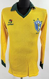 Brasilien - Trikot 1986  | Original match issued Brasilen Trikot von einem Einwechselspieler. Aus dem Spiel gegen Deutschland am 12.03.1987. Trikot wurde nach dem Spiel getauscht.Trikot stammt aus der Sammlung vom deutschen Nationalspieler Matthias Herget. Status AAA. - Bild 8
