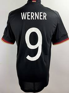  - Original match-issued DFB player jersey with the number 9. Worn by Timo Werner in the friendly match against the Netherlands on March 29, 2022, in Amsterdam. The jersey features the special "Stand with Ukraine" print to show solidarity with Ukraine. Condition: AAB. Short-sleeved jersey; size 6; DFB logo, rubberized Adidas logo, match details, rubberized player number and name; rubberized peace patch; Adidas HEAT.RDY; 100% polyester; made in Cambodia; shirt comes from the collection of an German FA employee Condition: A - Bild 3