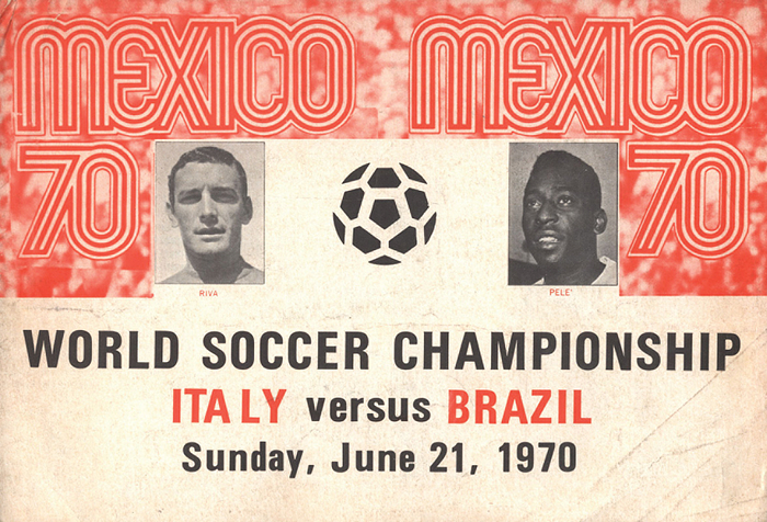 Programm WM1970  | Werbeprogramm zum Endspiel der Fußball - Weltmeisterschaft 1970 "Mexico 70 World Soccer Championship Italy v Brazil. Sunday, June 21, 1970") der Firma "du Maurier"