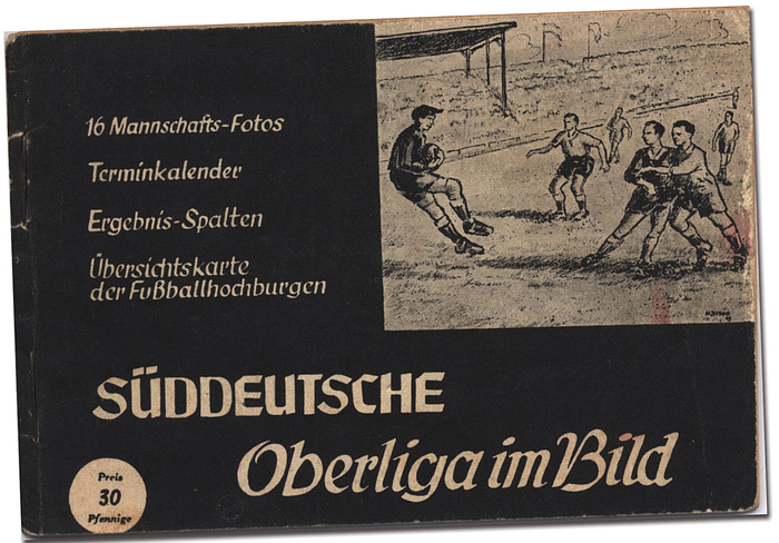 Sorry, no english description is available. ...  - 36 Seiten, 15x10 cm, Broschur, 16 S/W-Mannschaftsfotos (12,5x8 cm), Ludwigsburg 1949. Condition: C.....Sehr seltenes, kleines Sonderheft zur Oberliga Süd 1949/50 mit allen Mansnchaftsfotos und den Spieltagen.