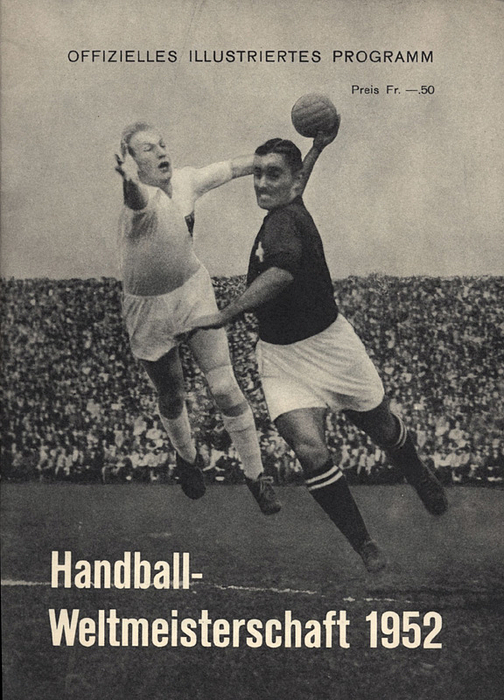  - 1952 Handball World Championship. Official illustrated program. 56 pages. Softcover, 20.5 x 14.5 cm. --Very rare Condition: B