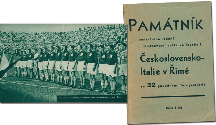FIFA Football World Cup 1934 Report - FIFA Football World Cup 1934 Report "Pamatnik sensacniho utkáni o mistrovstvi sveta ve footballu Ceskoslovensko - Italie v Rime." 64 pages, 16x11 cm, cardboard, 32 black and white photos, Prague 1934. Very rare Czech book about the 1934 FIFA World Cup in Italy with 32 full page photos and all lineups. Condition: C