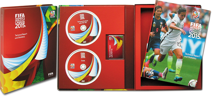  - FIFA Women Football World Cup 2015. Official Report: Technical Report and Statistics FIFA Women's World Cup Canada . 6 June- 5 July 2015. In original Kassette (35x32x3 cm) mit 2 DVD und einem Stick. FIFA-Members Edition. Four language edition: English, French, Spanish, German. Official report of the Women's World Cup in Canada, exclusive edition for FIFA members only. Both dvds contain films from the World Cup. The stick contains technical analysis and statistics. Very rare. Condition: A-