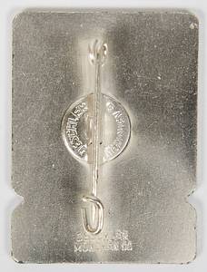 Teilnehmerabzeichen 1972  | „Athlet“. Bronze, versilbert, hellblaue Schriftleiste. Offizielles Teilnehmerabzeichen Olympische Spiele München 1972. 3,5x2,5 cm. - Bild 3