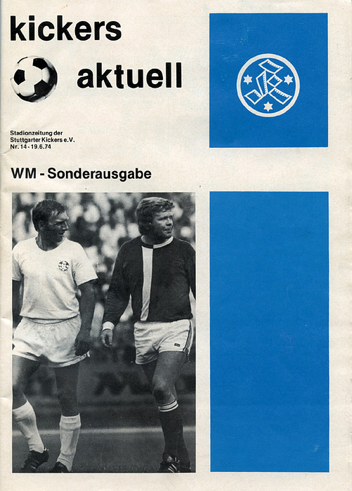 Programm WM1974  | WM-Sonderausgabe. Kickers aktuell 14/74