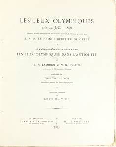Coubertin,Philemon, Politis,Anninos | LES JEUX OLYMPIQUES 776 av. J.-C. -. 1896 - DEUXIÈME PARTIE - LES JEUX OLYMPIQUES DE 1896 (Official Report). - Bild 2
