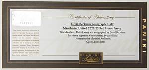 Original adidas Fanshirt Manchester United Beckha - Original adidas Manchester United fan shirt with the number "7 Beckham" on the back. Includes an original signature by David Beckham on the number. Size L. Comes with a "Panini Authentic" certificate of authenticity and an authenticity hologram. Condition: A - Bild 3