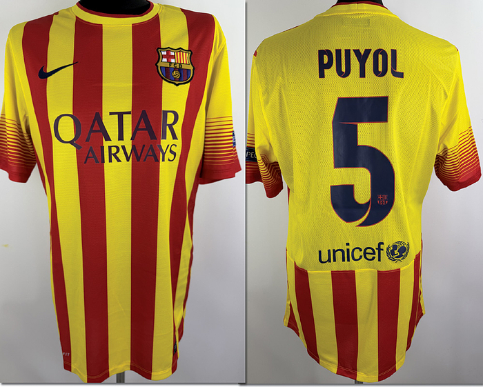 Barcelona,FC - Trikot 2014  | Original match issue FC Barcelona Spielertrikot mit der Nummer 5 von Carlos Puyol. Vorbereitet für ein Championsleague-spiel der Saison 2013/2014. Status ABC