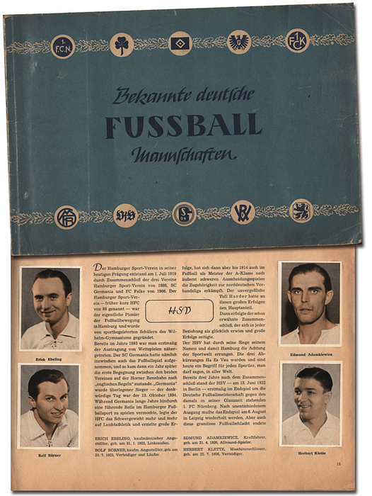 Sammelbilder-Jopa  | Bekannte deutsche Fussball Mannschaften. 10 Mannschaften mit je 12 Spielern.