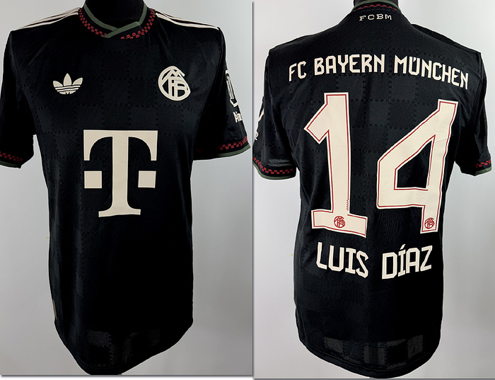 München,Bayern - Trikot 2025  | Original match worn FC Bayern  Spielertrikot mit der Nummer 14 von Luis Diaz. Getragen in einem Bundesligaspiel in der Saison 2025/2026.Status ABB