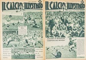  - World Cup 1938. Nos. 23–26, *Il Calcio Illustrato* (1938). All World Cup issues of the famous Italian sports newspaper. 64 pages, 35 x 26 cm, hardcover, approx. 150 black-and-white photos, Milan 1938. --Detailed reports on the 1938 Football World Cup. Includes issue No. 26, featuring a detailed report on the final match between Italy and Hungary (4–2). 13 pages with approximately 45 black-and-white photos. Condition: C - Bild 3