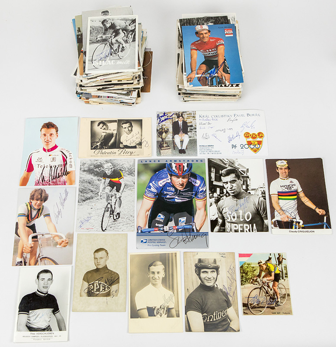 Autogrammkarten 1920 - 2008  | ca.400 Autogrammkarten mit original Signaturen von erfolgreichen Radsportlern aus der Zeit von 1920 - 2008.