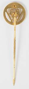 BDR-Abzeichen Gold  | Goldenes Abzeichen mit Diamant "BDR" (Bund Deutscher Radfahrer). Ca. 1960. Gold (gepunzt "333"), 1,5 cm - Bild 2