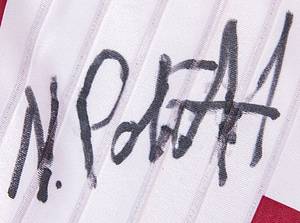 Radssporttrikot - 2016 Nil Politt  | Original getragener Radrennanzug (match worn) von Nils Politt aus dem Jahre 2016 mit original Signatur. Mit Werbeaufdruck "Katusha" und Namen "Politt" mit Deutschlandfahne. Reisverschluss, Popolsterung. Massanfertigung. - Bild 3
