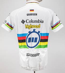 Radsporttrikot - 2008 Weltmeister  | Original Straßen- Radrenntrikot vom Weltmeister Bert Grabsch aus dem Jahre 2008 mit original Signatur. Mit den Weltmeisterfarben, Deutschlandfahne und Namenszug "Grabsch". Größe "M". - Bild 2