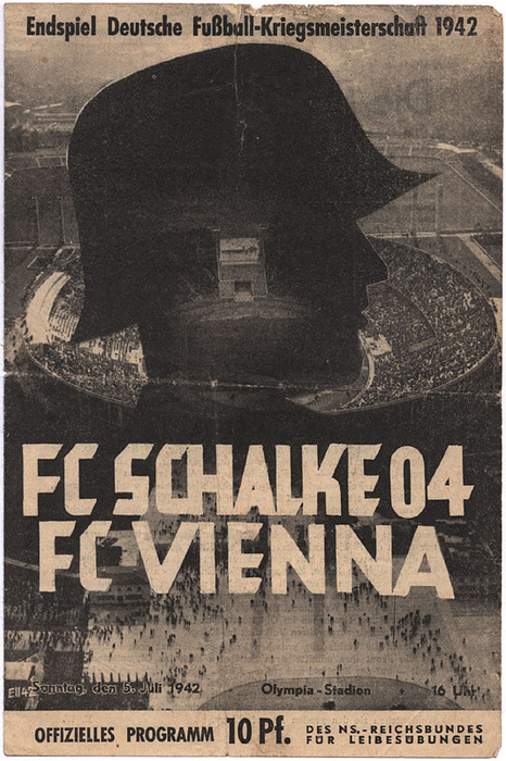 Programm DM1942  | Endspiel um die Deutsche Fußball-Kriegsmeisterschaft Schalke 04 - FC Vienna Wien. 5.Juli 1942, Olympiastadion. Offizielles Programm.