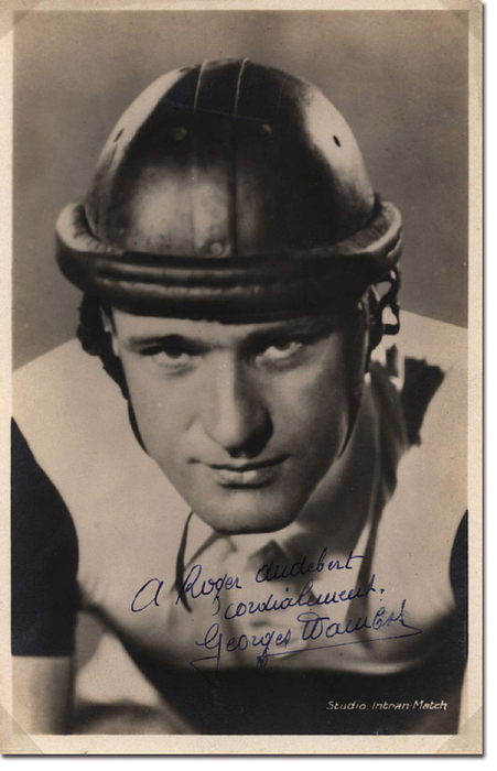 Wambst, Georges  | (1902-1988) Autogrammkarte mit Originalsignatur von Georges Wambst (FRA). Verstorbener Radsport-Olympiasieger 1924 im Mannschaftszeitfahren, 14x9 cm