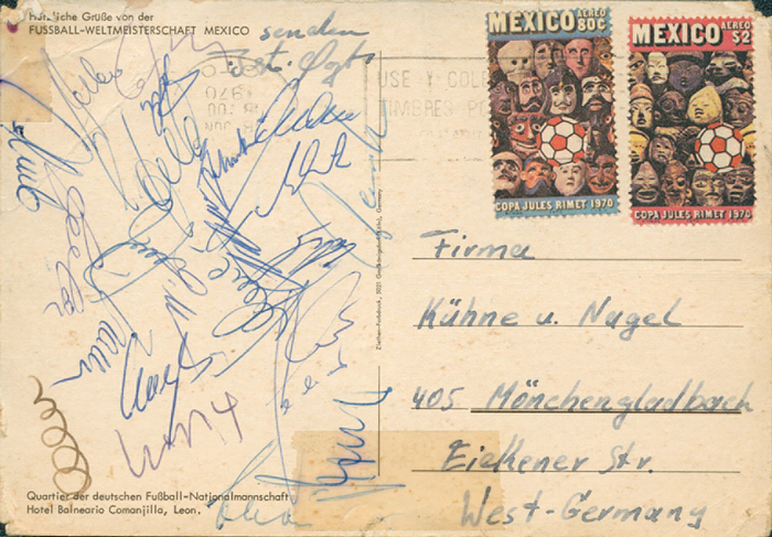 Sorry, no english description is available. ... Autograph Football World Cup 1966 Vize Germany -  Condition: C.....Karte mit kleinen Beschädigungen und eienm Tesastreifen