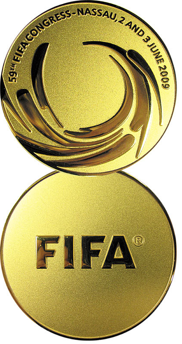  - FIFA Participation Medal "59th FIFA Congress Nassau - 2 and 3 June 2009". Gilded bronze, 5 cm. Condition: A