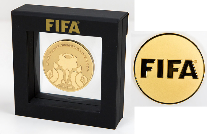  - FIFA Participation Medal "62nd FIFA Congress Budapest, 24 and 25 May 2012". Gilded bronze, 5 cm. Condition: A