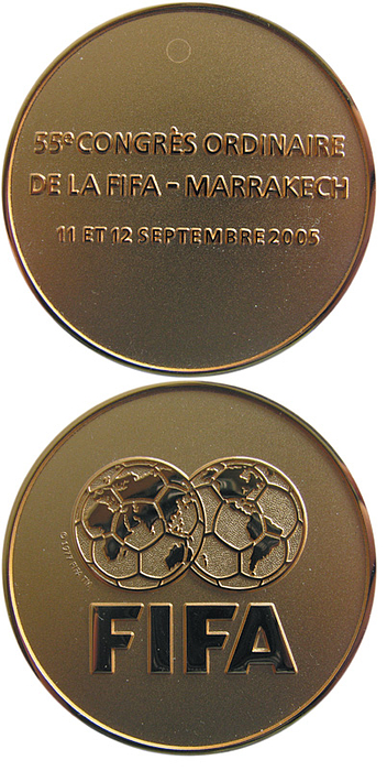  - FIFA Participation Medal "Extraordinary FIFA Congress Los Angeles 1999".Gilded bronze, 5 cm. Condition: A