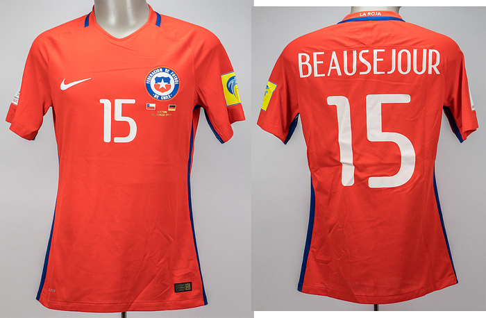 Chile - Trikot 2017  | Original match worn / issued Spielertrikot von Chile mit der Rückennummer 15. Getragen von Beausejour am 22.06.2017 im Confederations Cup in Kazan gegen Deutschland (1:1). Status:AAB.