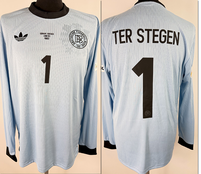 DFB  - Trikot 2025  | Original match issued DFB Spielertrikot mit der Nummer 1 von Marc-Andre Ter Stegen. Vorbereitet für das Halbfinale der UEFA Nationsleague gegen Portugal am 04.06.2025 in München.Trikot stammt aus der Sammlung eines ehemaligen DFB-Mitarbeiters.StatusAAB