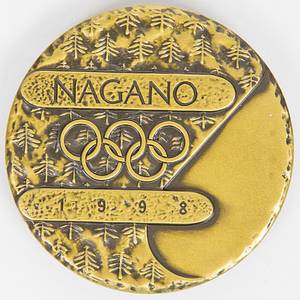  - Participation Medal: Olympic Games 1998.. Bronze, gold plated, size 6 cm, with official emblem. In original box. Condition: A - Bild 2