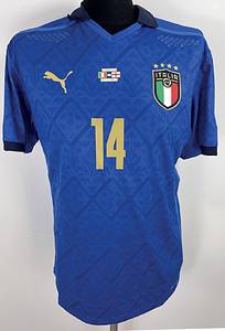  - Original match-issued Italy player jersey with the number 14. Prepared for Federico Chiesa for the final of the 2021 European Championship, Italy vs. England on 11 July 2021 in London. Status: AAB Short-sleeved jersey; size L; association emblem, Puma manufacturer logo applied; player number and name rubberized; rubberized match print, European Championship patch flocked; Respect patch flocked; 100% polyester; Made in Vietnam. Condition: A - Bild 10