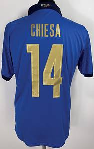 Italien - Trikot 2020 EM  | Original match issued Italien Spielertrikot mit der Nummer 14. Vorbereitet für Frederico Chiesa für das Finale der Europameisterschaft 2021, Italien gegen England am 11.07.2021 in London. Status AAB. - Bild 11