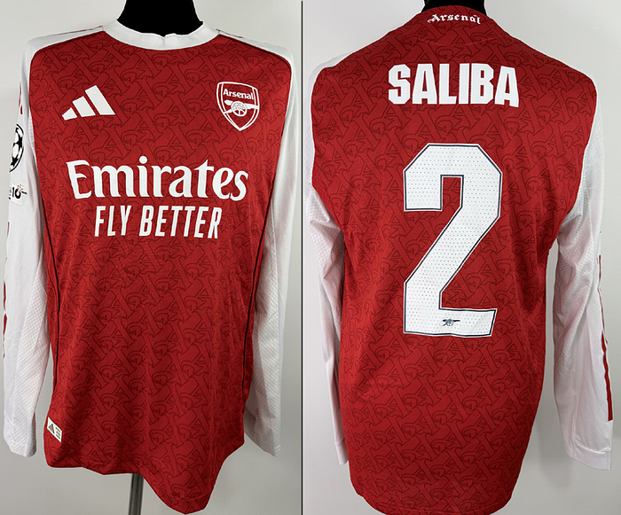Arsenal London - Trikot 2026  | Original match worn Arsenal London Spielertrikot mit der Nummer 2 von William Saliba.Getragen in einem Championsleague-Spiel in der Saison 2025/2026. Status: ABC