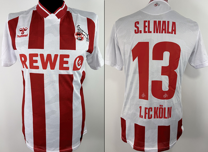 Köln, 1 FC - Trikot 2025  | Original match worn FC Köln  Spielertrikot mit der Nummer 13 von Saïd El Mala. Getragen in einem Bundesligaspiel in der Saison 2025/2026. Trikot ist ungewaschen und besitzt deutliche Spielspuren.Status ABB