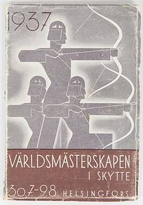  - 1937 ISSF World Shooting Championships: 1) Official participant badge for the 1937 ISSF World Shooting Championships in Helsinki. Silver-plated bronze, with a blue-and-white silk rosette, 5.5 cm. 2) Participant medal for the 1937 World Shooting Championships in Helsinki, bronze, 4.5 cm. In original box. 3) Official complete program and regulations for the "Världsmästerskapen i Skytte" (World Shooting Championships), July 30 – August 9, Helsinki. 76 pages with illustrations, cardstock cover, 19 x 13 cm. Condition: A-C - Bild 2