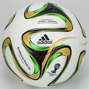 Adidas Ball 2014  | „Adidas Brazuca final rio Official Match Ball FIFA World Cup Brazil" 2014. Mt match print "13 July 2014 Final Germany - Argentina. Rio de Janeiro, Estadio do Maracana". FIFA approved (A). Größe 5. Made in China. - Bild 4