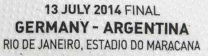 Adidas Ball 2014  | „Adidas Brazuca final rio Official Match Ball FIFA World Cup Brazil" 2014. Mt match print "13 July 2014 Final Germany - Argentina. Rio de Janeiro, Estadio do Maracana". FIFA approved (A). Größe 5. Made in China. - Bild 5