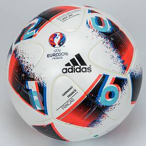 Adidas Ball 2016  | Adidas "Fracas" offizieller Ball der Fußball Europameisterschaft 2016 in Frankreich. Mit dem Logo der UEFA Euro 2016. Mit zwei match Prints "7.July 2016 Stade Vélodrome" und "Germany - France". Aufschrift "Official Match Ball". Größe 5. - Bild 2