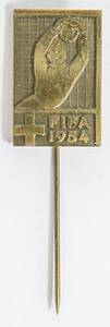  - FIFA World Cup 1954. Official Visitors Pin Made by Paul Kramer, Neuchatel. With inscription on rear "Champ. Du Monde de Football". Bronze,  size 2x1.3 cm. EF. Attention!! Only items bearing this manufacturer’s inscription are original. Any badges lacking this inscription are replicas!! Condition: A - Bild 2