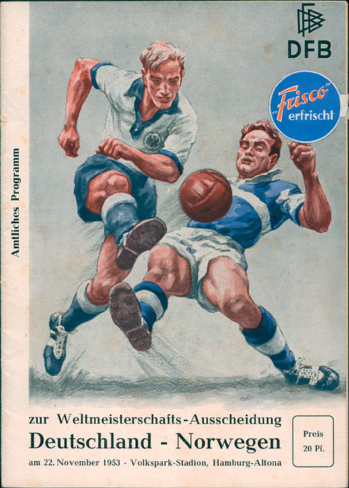 Programm LS1953  | Deutschland - Norwegen (22.11.1953). Offizielles Programm vom DFB.