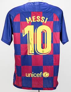 Messi - Barcelona, FC  | Original Nike Fanshirt FC Barcelona 2019/20 mit der Rückenummer "10 Messi". Mit original Signatur von Lionel Messi auf der Rückennummer. Größe L. Mit Echtheitszetifikat von "A1 Sporting Memorabilia". In original Box von A1 Sporting Memorabilia. - Bild 2