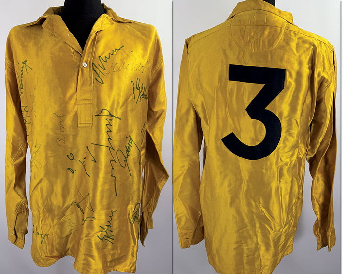 Dortmund, Borussia - Trikot 1963  | Original match worn DFB Spielertrikot mit der Nummer 3, getragen vermutlich von Theo Redder im Europapokal Hinspiel am 06.11.1963 in Lissabon gegen Benfica Lissabon. Status:AAC.