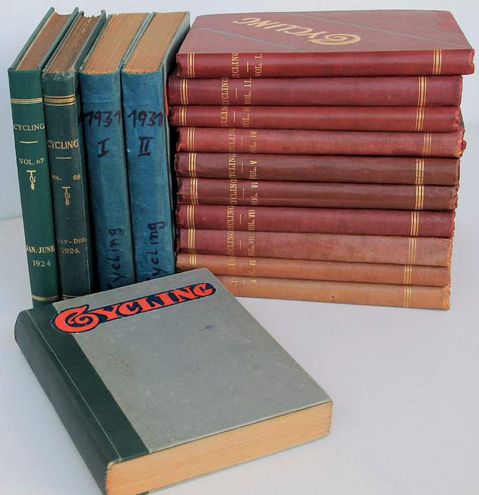 Cycling 1891-1931  | Cycling 1891-1931. An Illustrated Weekly. Konvolut von 8 Jahrgängen: 1891-1895, 1924, 1930 und 1931.