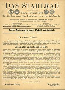 Das Stahlrad 1890 - 1902  | Das Stahlrad 1890 - 1902. Fachzeitschrift für die Gesammt-Interessen des Radfahrens. Konvolut von 4 Jahrgängen: 1890, 1893, 1901 und 1902. - Bild 2