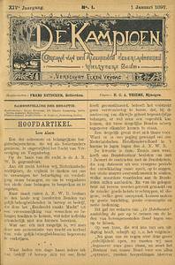 De Kampioen 1885–1897. Official organ of the General Dutch Cyclists' Union (Algemeene Nederlandsche Wielrijders-Bund). Bound volume containing 12 annual sets from the period between 1885 and 1897. Approx. 6,000 pages, 18 x 26 cm, cloth binding, numerous photographic plates and illustrations. --Contains the volumes for 1884/85 through 1887 and 1889 through 1897. Includes reports on international and national competitions, long-distance rides, touring, and leisure activities, as well as technical developments (DUTCH). -- The volumes have not been collated and are definitively incomplete. ARCHIVE. Condition: C - Bild 3
