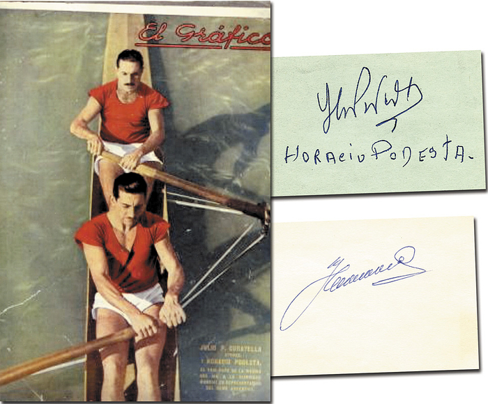 Sorry, no english description is available. ... Olympic Games 1936 Autograph rowing Argentina -  Condition: A-.....Dabei Farbreprofoto.